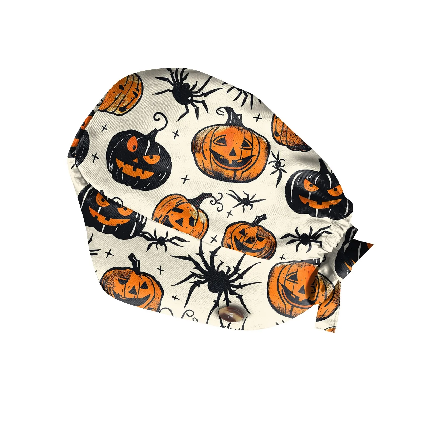 หมวกสครับแบบนุ่มสำหรับทุกเพศ ลายฮาโลวีน สำหรับผู้หญิง หมวกผ่าตัด หมวกห้องผ่าตัด อุปกรณ์พยาบาล