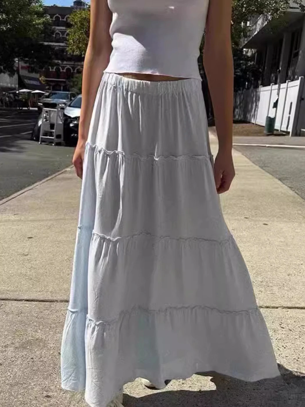 

Floral Print Pleated Skirts Women Summer Trending Fashion Clothes 2024 Cotton Midi Skirts Girls Cute 2000s Y2K Long Skirt