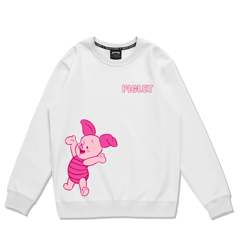 Pooh Bear Cartoon Women\'s Round Neck Hoodie Women\'s Top Piglet Couple Round Neck Hoodie Casual Loose Top Fashion Trend