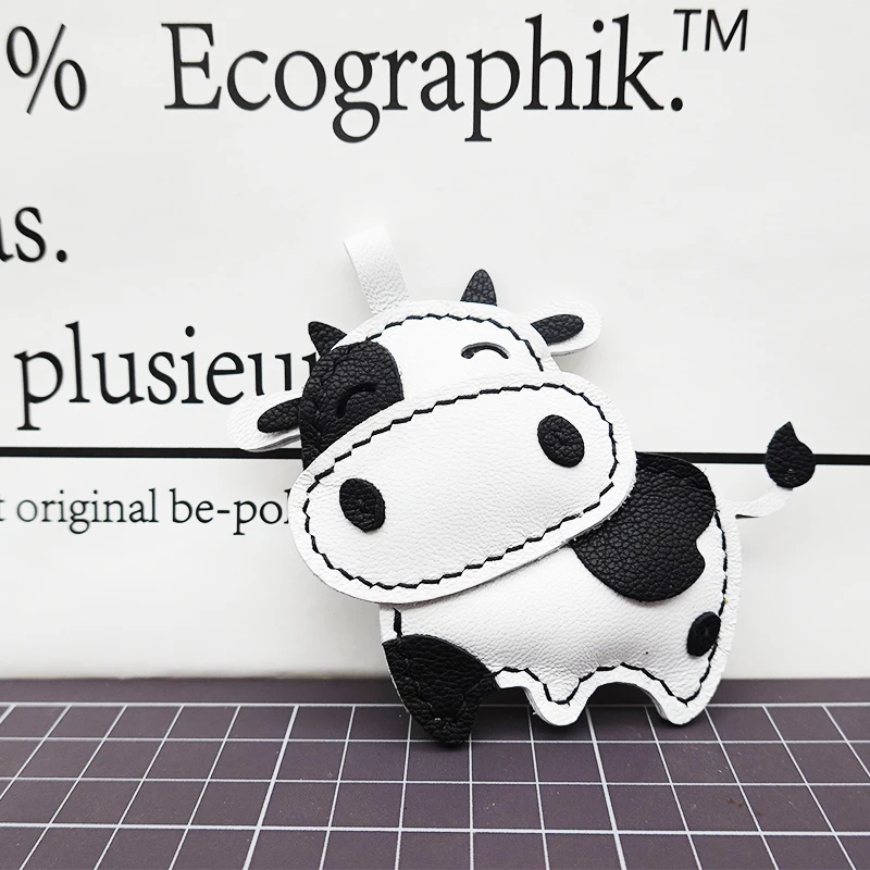 

Подвеска в виде коровы, подвеска в виде сумки из французской овчины, подвеска для телефона, брелок из натуральной кожи, милый декоративный подарок.