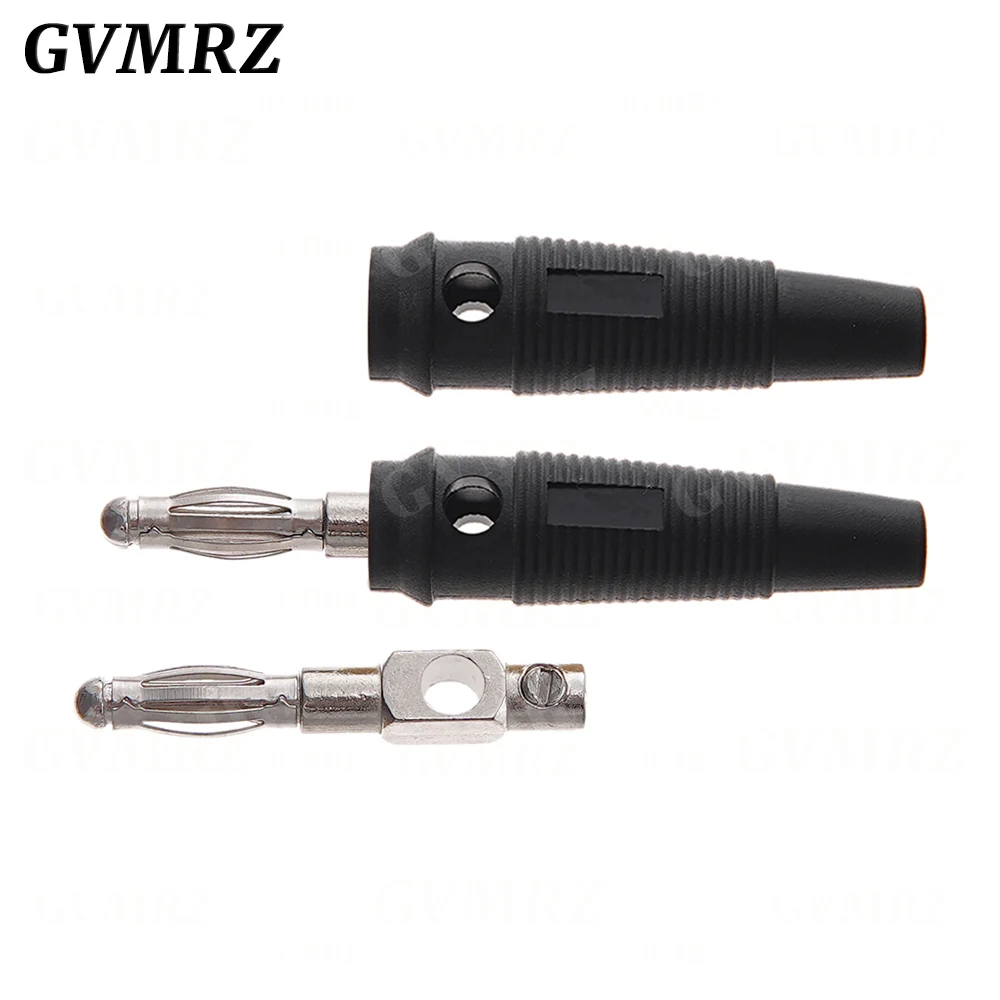 5PCS 4MM Banana Plugs Connector Solderless Video Musical Speaker Stackable Cable Wire Pin Banana Plug Connectors Red Black Blue