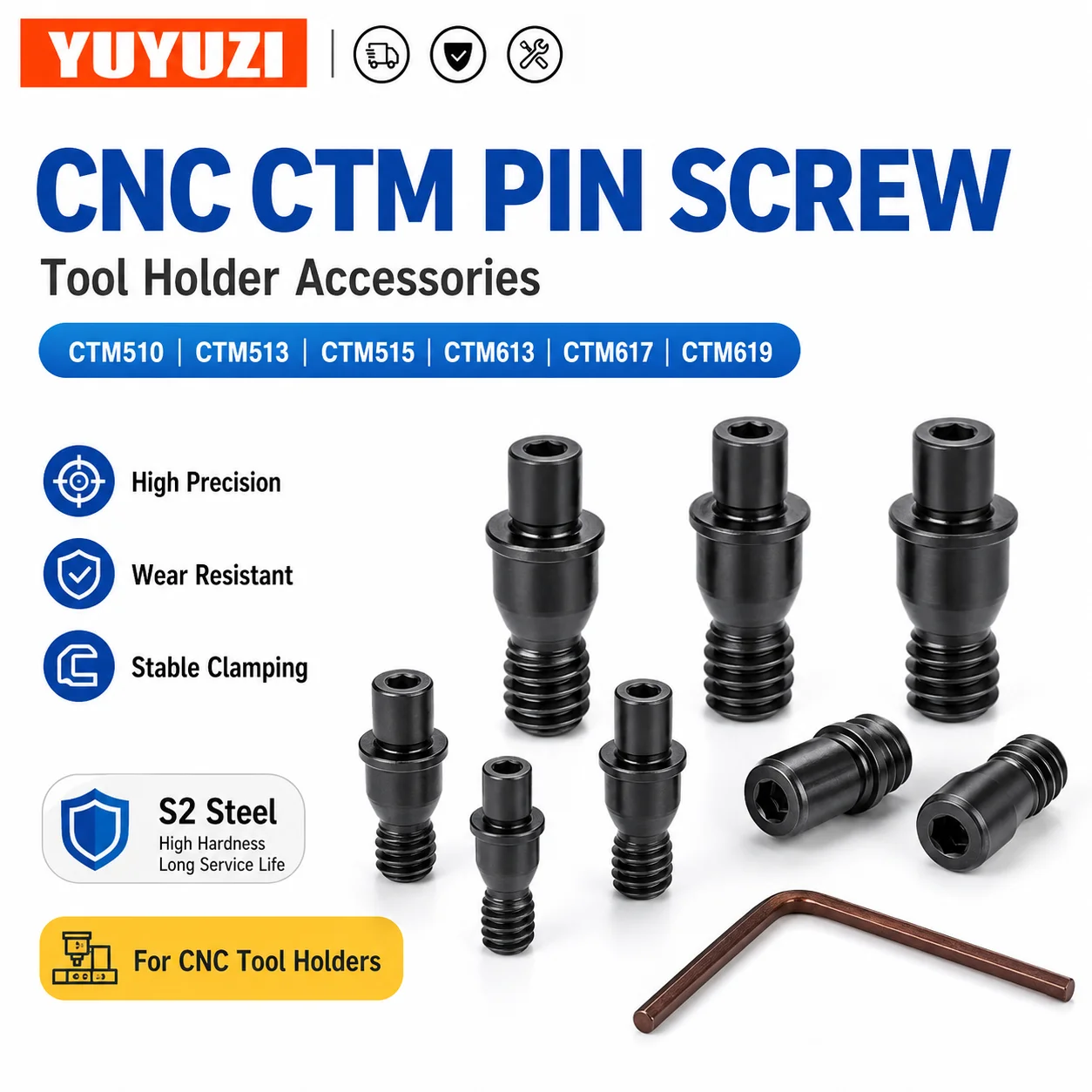 10PCS CTM510 CTM513 CTM515 CTM613 CTM617 CTM618 CTM619 CTM822 CTM1022 Lock Pins for CNC Lathe Turning Tool Holders