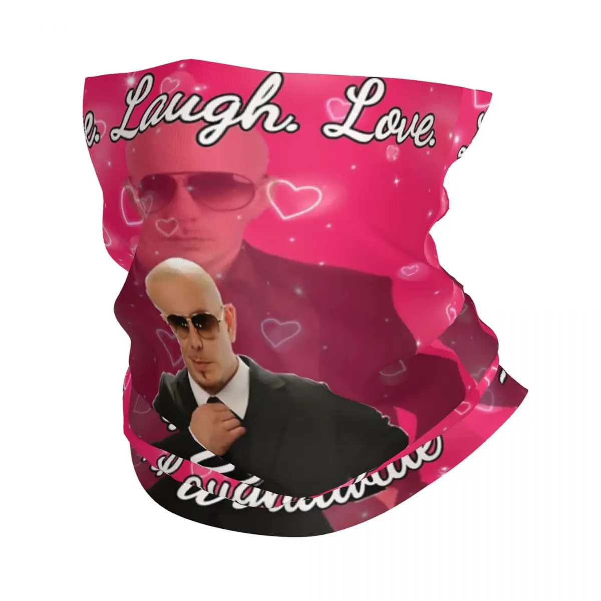 Mr. World Rapper Pitbull Says Bandana Neck Gaiter UV Protection Face Scarf Cover To Live Laugh Love Headband Tube Balaclava