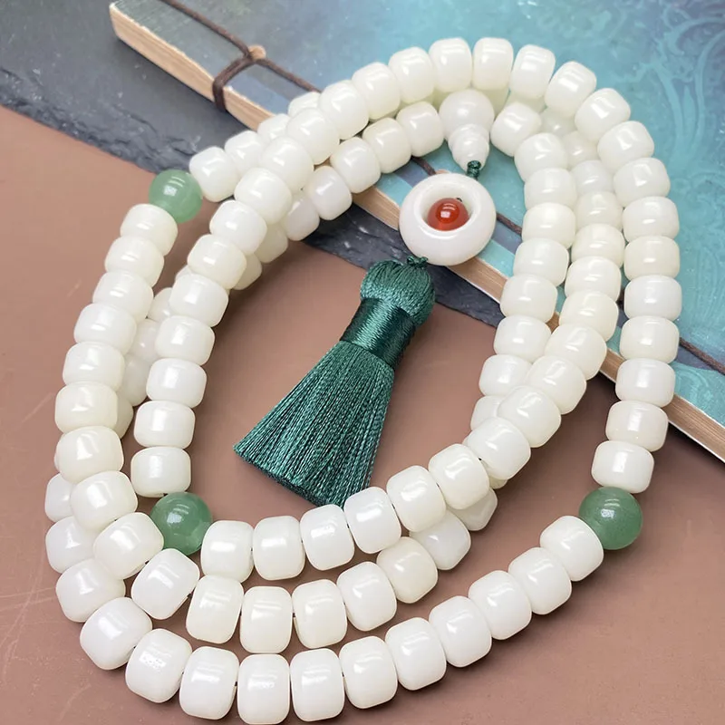 108-beads-white-bodhi-root-buddhist-bracelet-long-versatile-buddhist-necklace-minimalist-wenwan-sweater-chain-gifts
