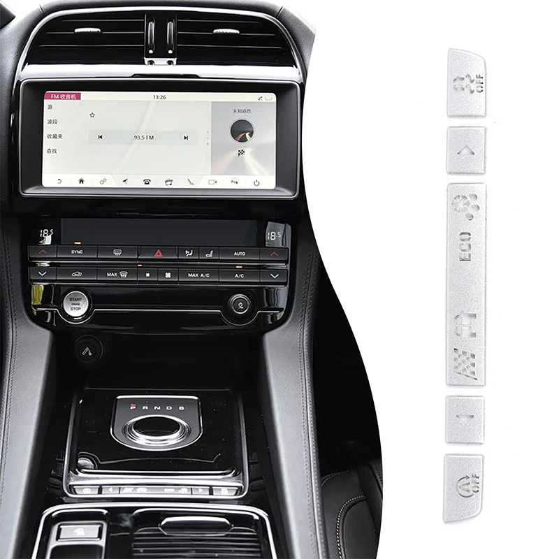 

5piece set stainless steel silver For Jaguar F-PACE XF XFL XE XEL 2018-2020 car driving mode button sticker car accessories