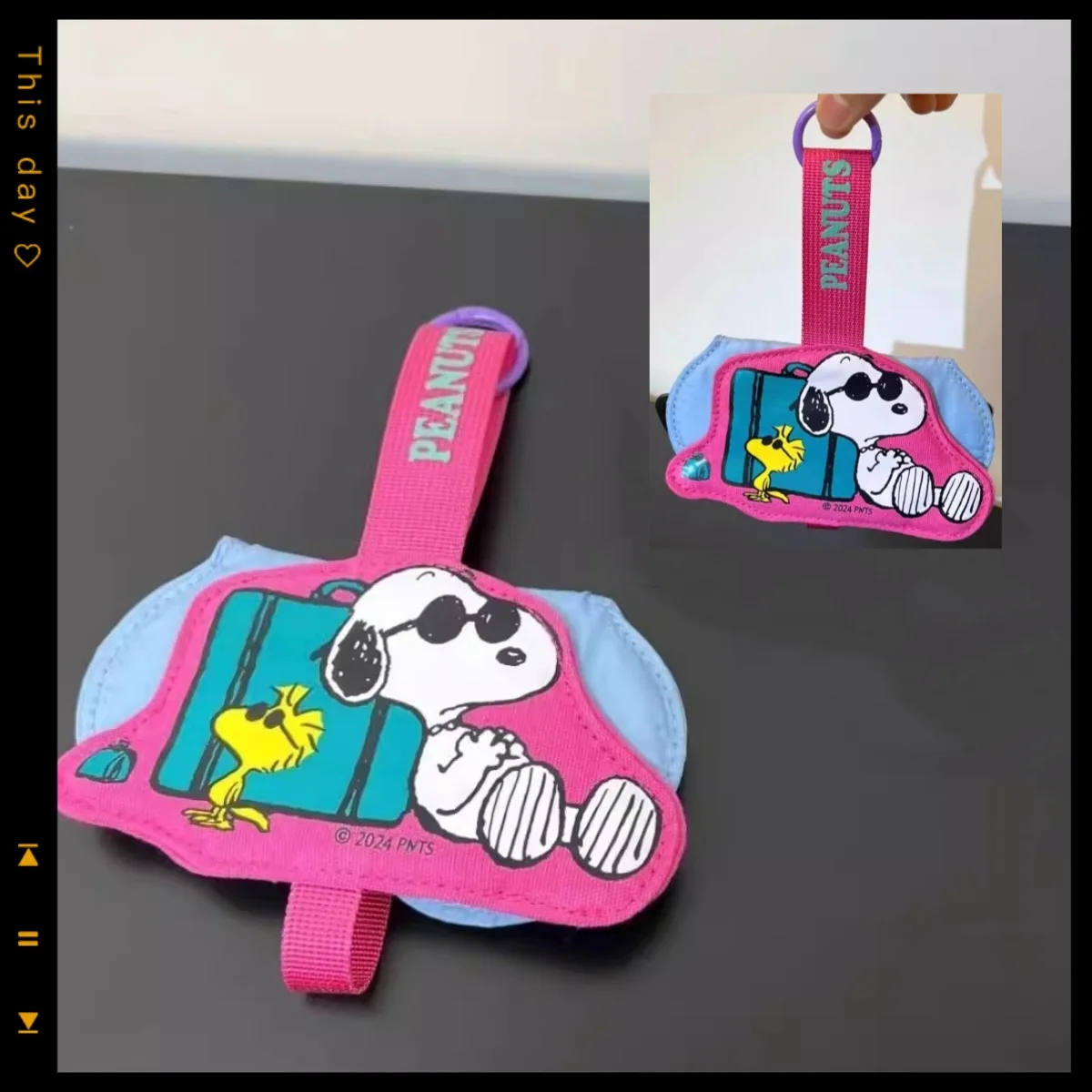 

Японская периферия Snoopy, соответствующая цвету, сумка для хранения очков и солнцезащитных очков, подвесная сумка, брелок для ключей, портативная сумка для хранения