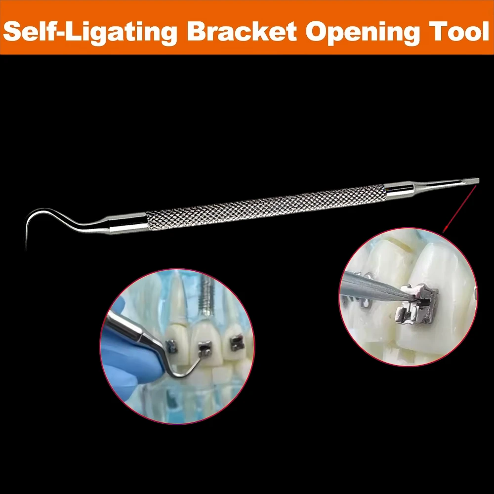 

Double End 15Cm Dental Self Bracket Opener Tool Orthodontic Opening Self Ligating Passive Bracket Steel Stainless Instruments