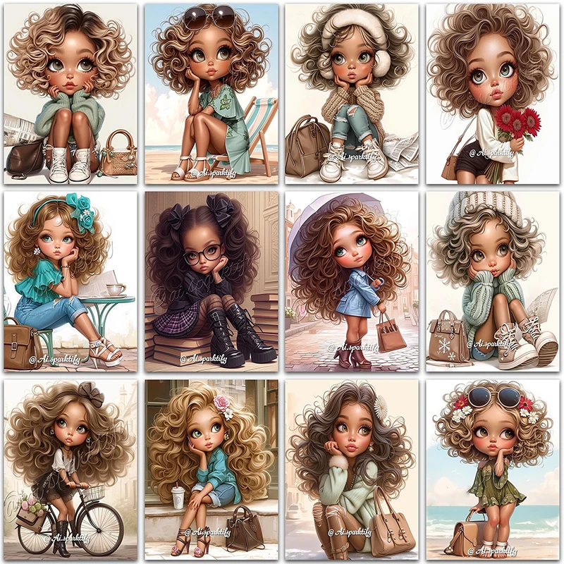 

5D DIY алмазная живопись искусство милая принцесса эльф маленькая девочка украшение дома подарок полная квадратная и круглая мозаика вышивка крестиком