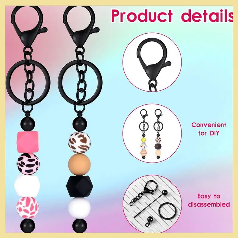 TTKK-60-delige kralen sleutelhanger hersluitbare tassen en dank u kaarten set DIY hanger projecten ambachtelijke sieraden dank u kaarten een Dura
