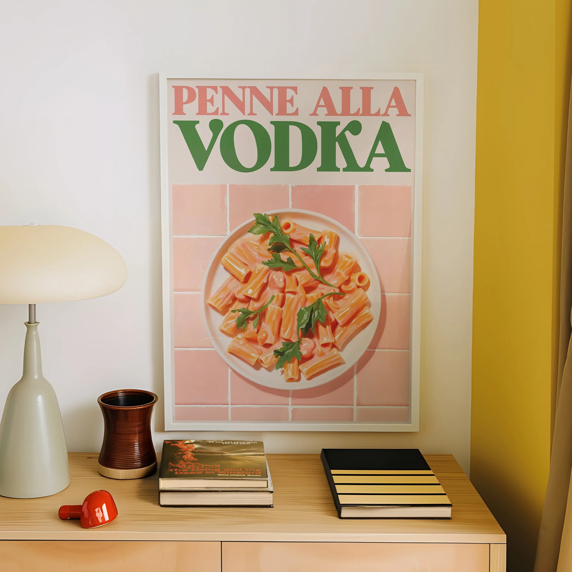 Modern,Minimalist Penne Alla Vodka Wall Art Print Canvas Painting Poster Picture For Living Room  And Restaurant Home Decor
