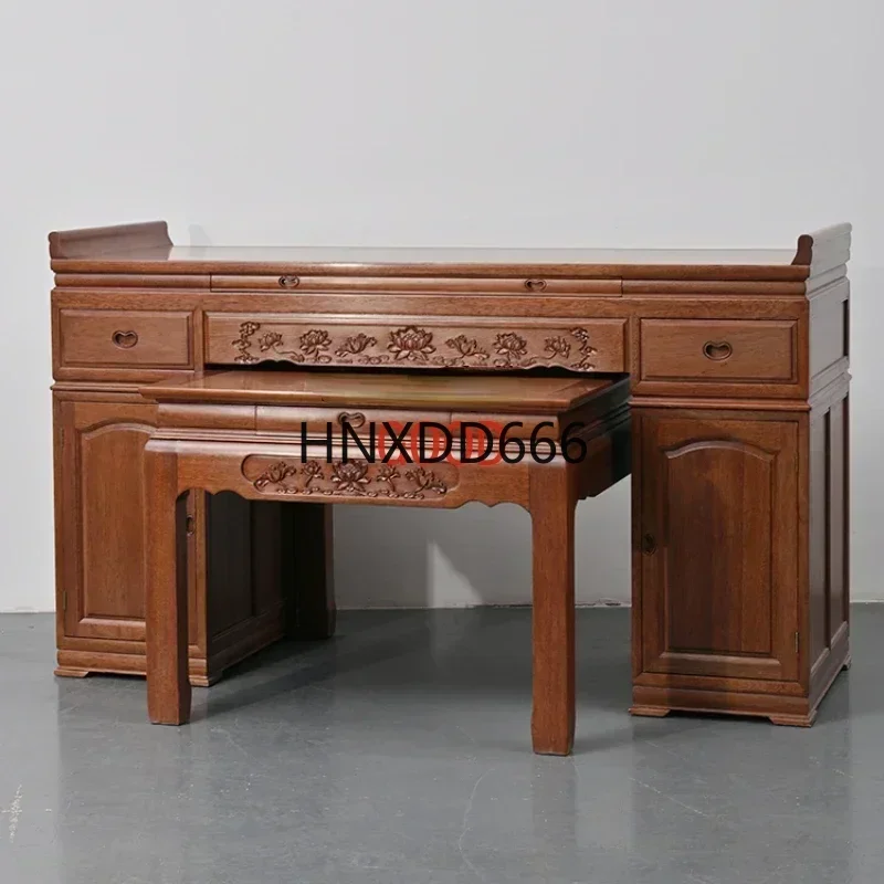 Solid Wood Altar Buddha Table Domestic Buddhist Hall Altar Altar Temple a Long Narrow Table Buddha Shrine Incense Desk Set
