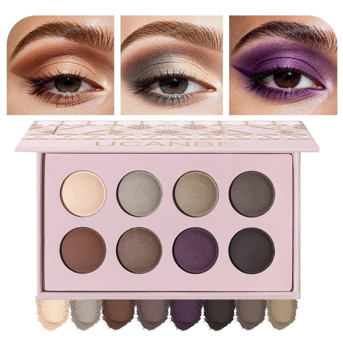 

UCANBE 8 Color Eyeshadow Palette Nude Smokey Baked Matte Highly Pigmented Smooth & Blendable Earthy Tones Eye Makeup Pallet