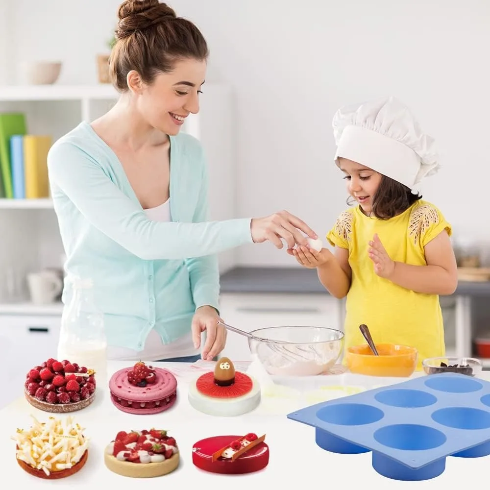 قوالب كوكي أوريو سيليكون مكونة من 4 قطع للشوكولاتة والحلوى والخبز - تصميم أسطواني غير لاصق