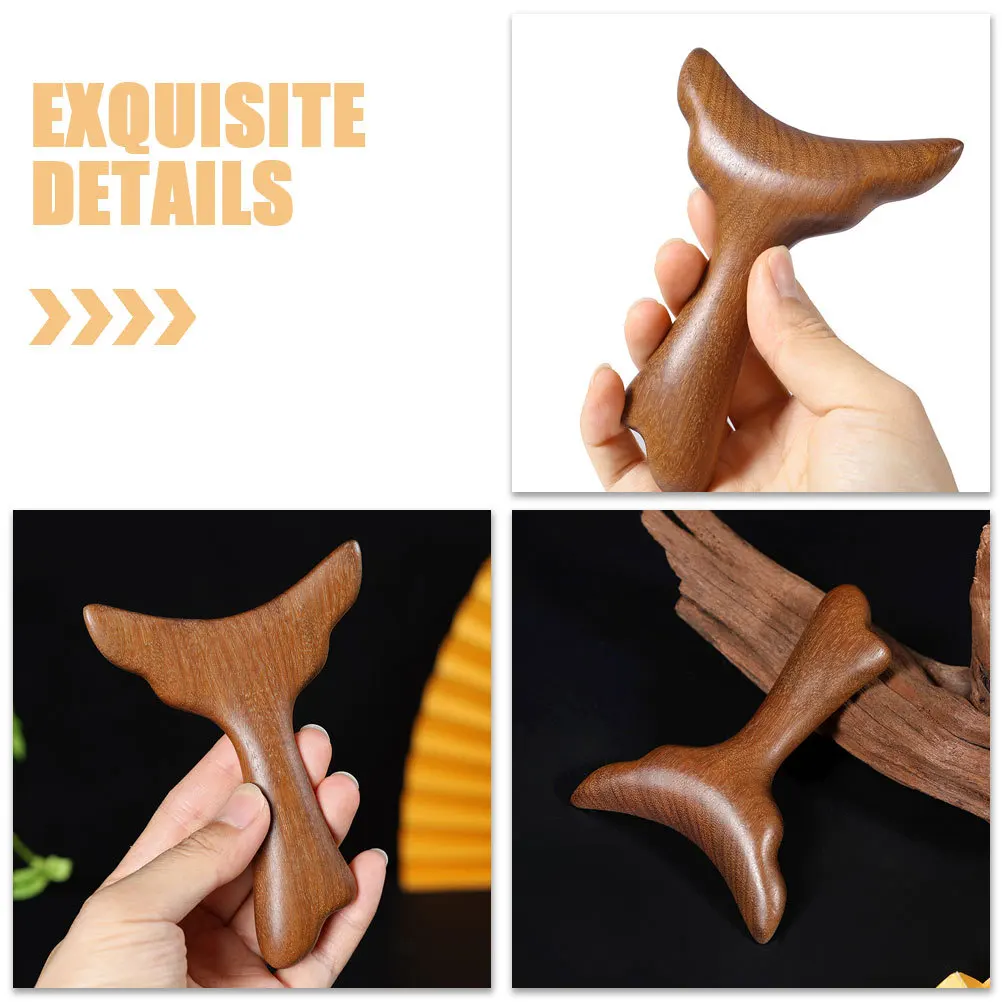 أداة تدليك الوجه الخشبية على شكل ذيل حورية البحر غوا شا للعناية بالبشرة واسترخاء العضلات ولوح كشط ناعم لجسم الرقبة والوجه #3