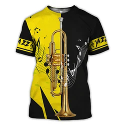 Music Saxophone Graphic T-shirt For Men Fashion Short Sleeve Hip Hop Tee Tops Streetwear Casual Oversized Men T Shirt Clothes