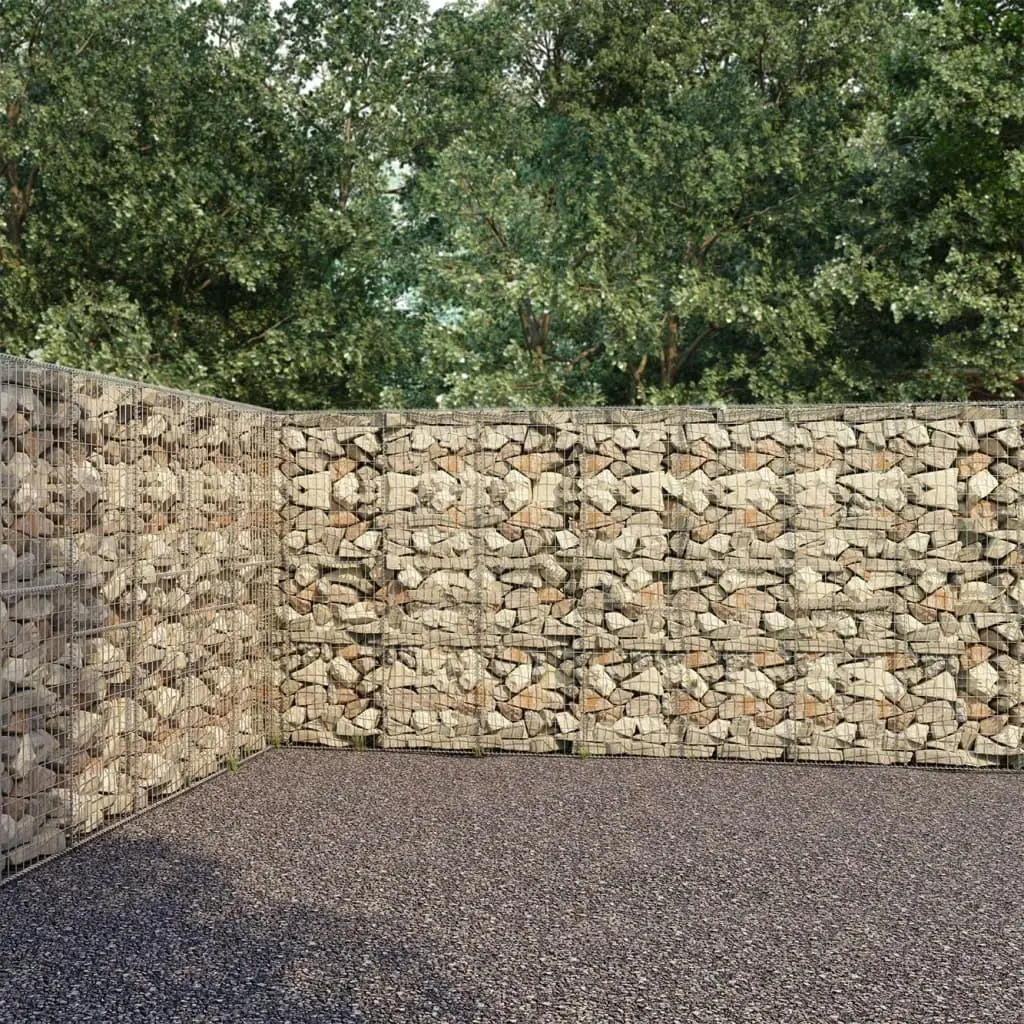 Galvanized Steel Gabion Wall with Covers 354.3x19.7x78.7 - Durable Garden Retaining Wall