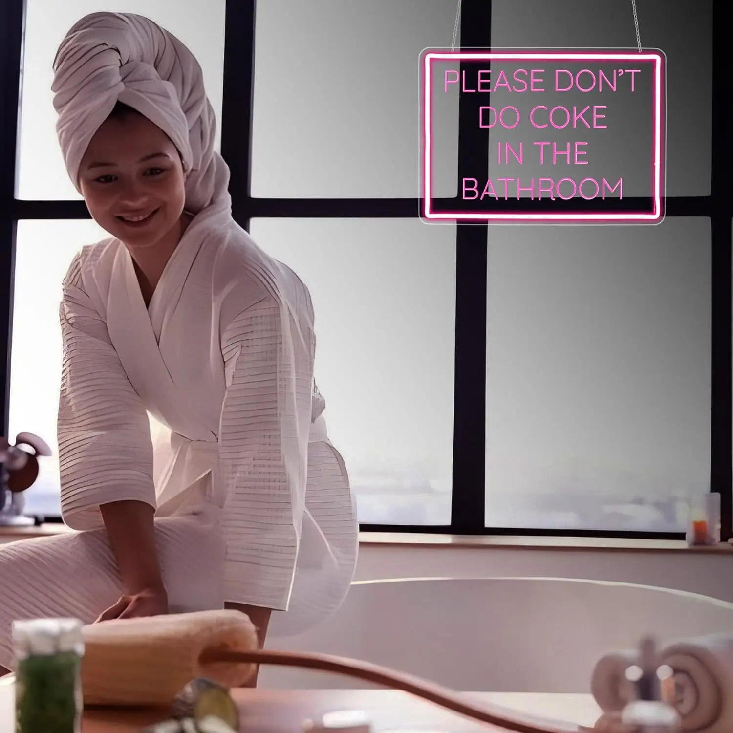 욕실에서 사용하지 마세요 네온 사인 조각 핑크 LED 네온 조명 벽 장식 생일 파티 클럽 선물