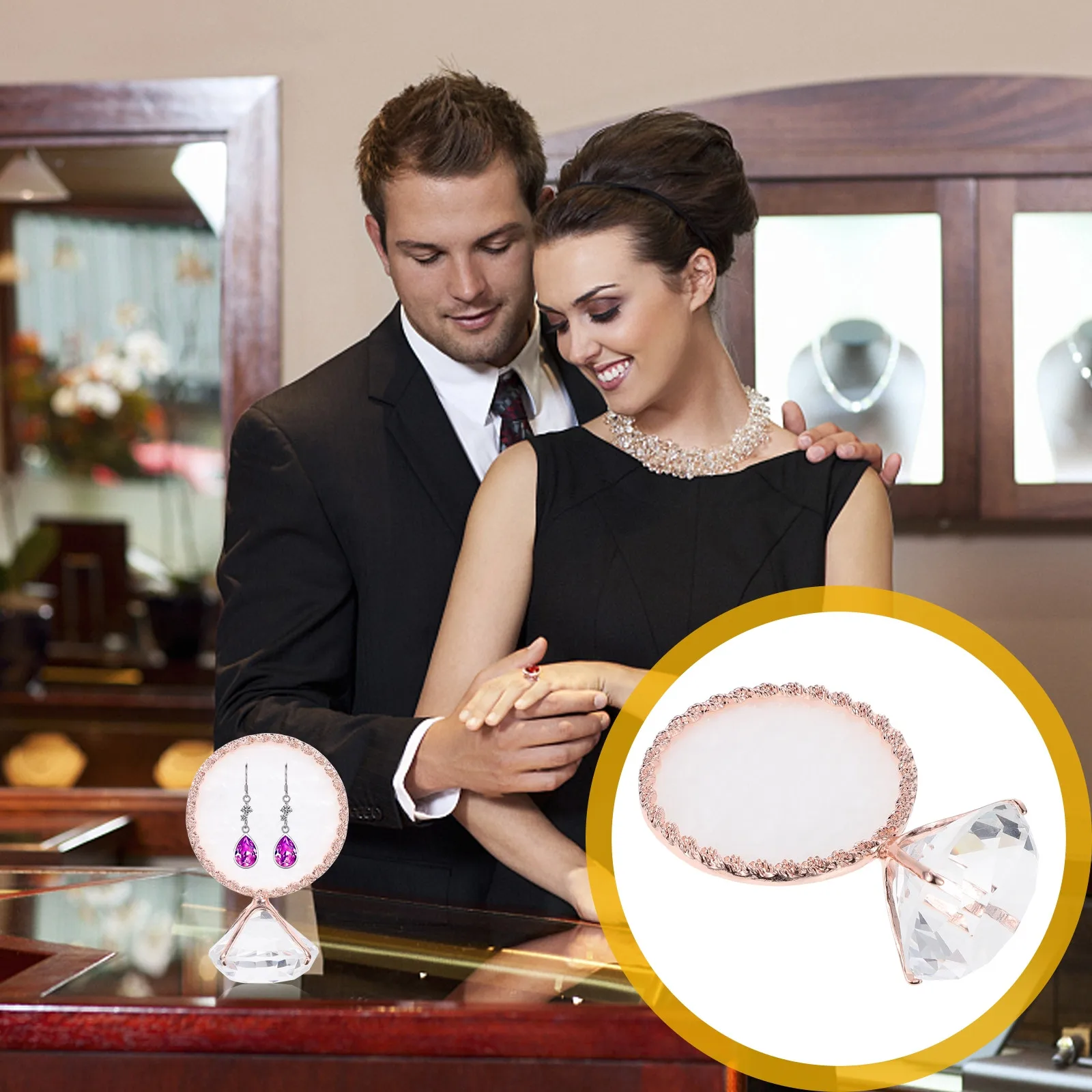 

Shell Diamond Earring Display Stand Creative Elegant Jewelry Holder for Home Store Decorative Earring Storage Rack Ear Studs