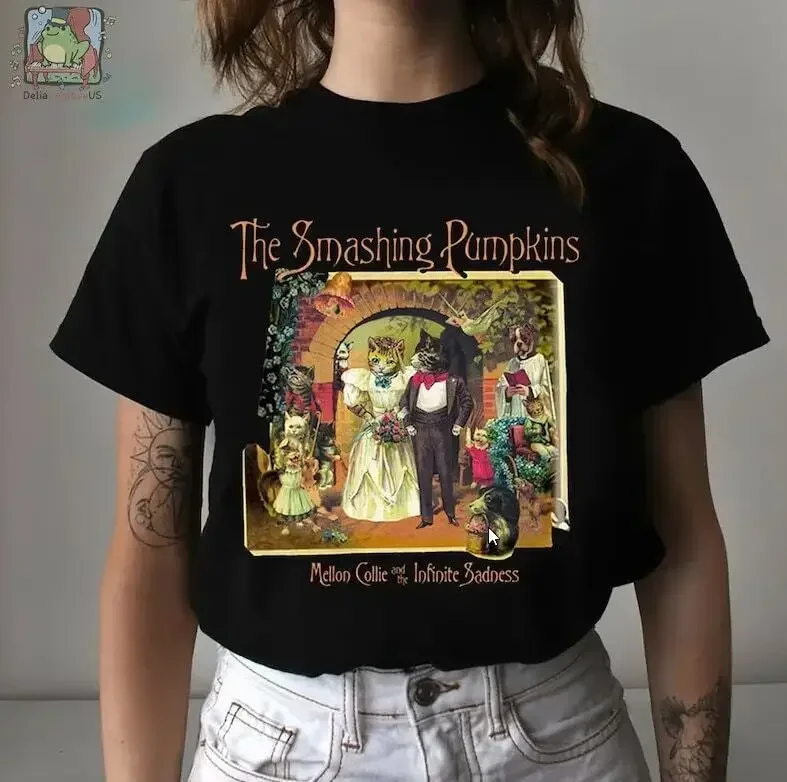 Smashing Pumpkins Black Short Sleeve Cotton T-shirt Unisex VM4731