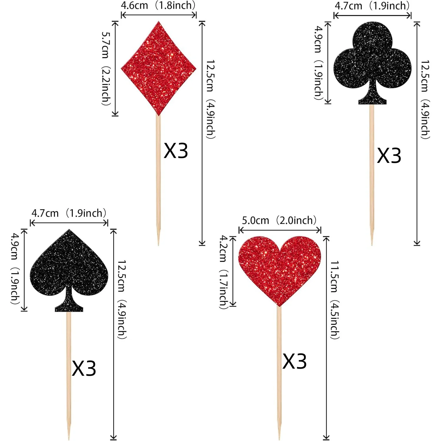 Juego de adorno para tarta de feliz cumpleaños, fiesta individual, tarjetas de póker de flor de ciruelo y melocotón rojo, decoración para cupcakes, suministros para hornear Diy