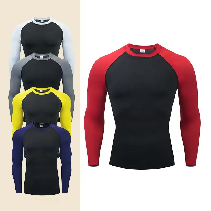 Four Season Universal Long Sleeve T-Shirt Winter Bottom Shirt Men Compression T-Shirt Running Riding Fitness Tops T-Shirt