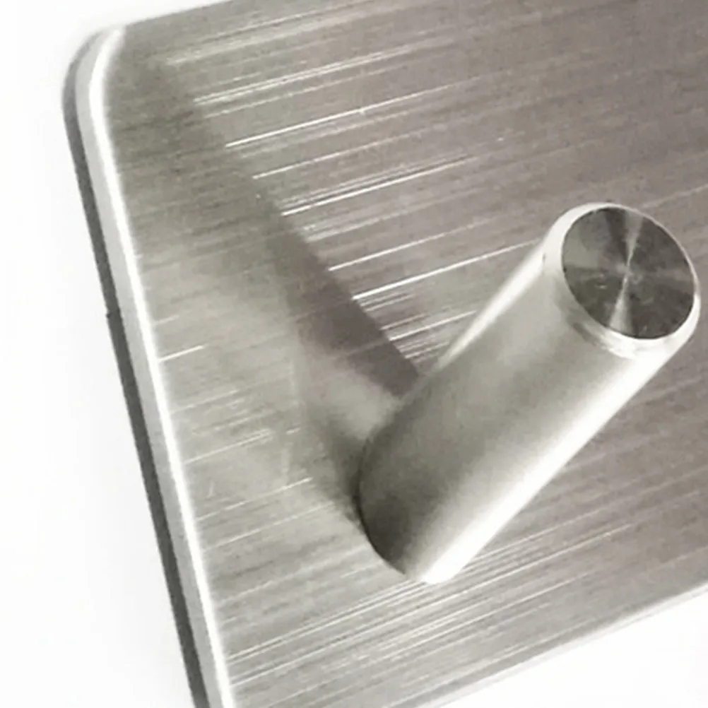 Stainless Steel Self Adhesive Hooks Double Hanging Wall Hook for Towels Robes Coats Bags Keys Waterproof Rust Proof Brushed