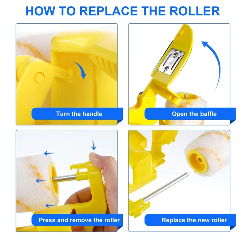 2 Pieces Professional Paint Roller Replacement Paint Edger With Brush Tool Multifunction For Home Room Wall Ceilings