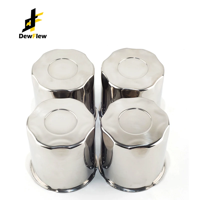 DewFlew 1/4Pcs Stainless Steel Push-Thru Center Caps Fit For 4.23