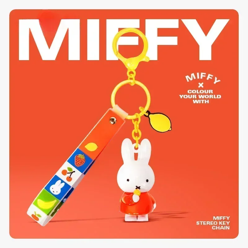 Cartoon Anime Lovely Kawaii Miffy Rabbit Doll Originality Automobile Keychain Schoolbag Pendant Lovers Small Gifts PVC