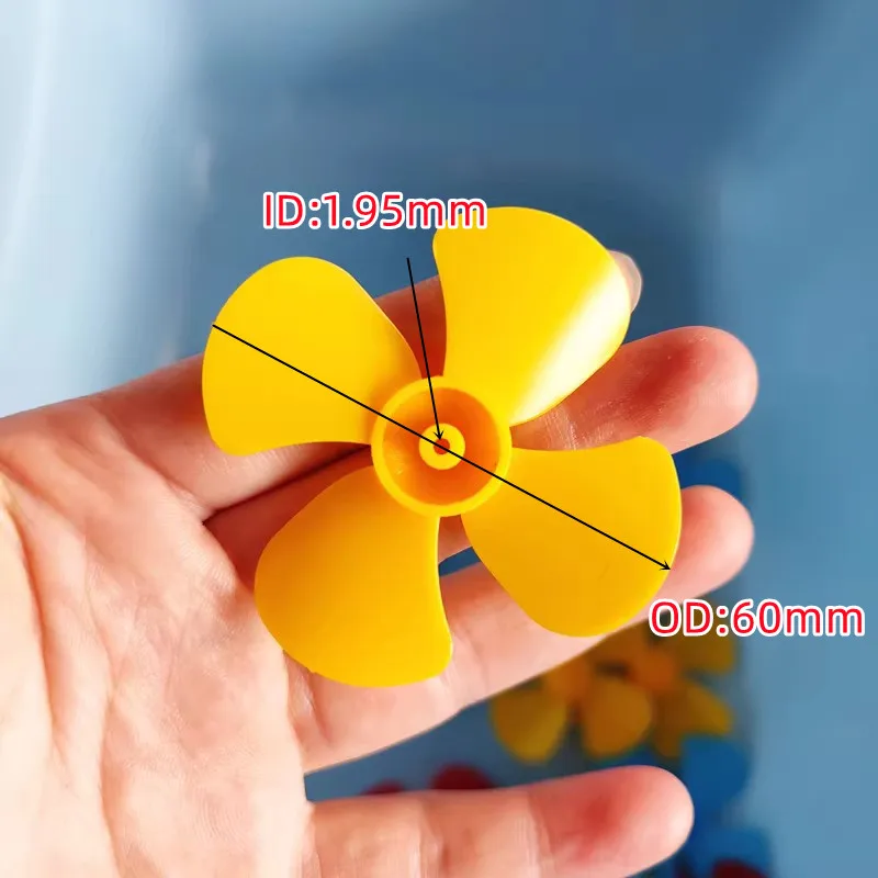 10pcs/Lot 60mm 80mm 100mm Multicolor Four-blade Plastic Propeller Blade Diameter Aperture 1.95mm