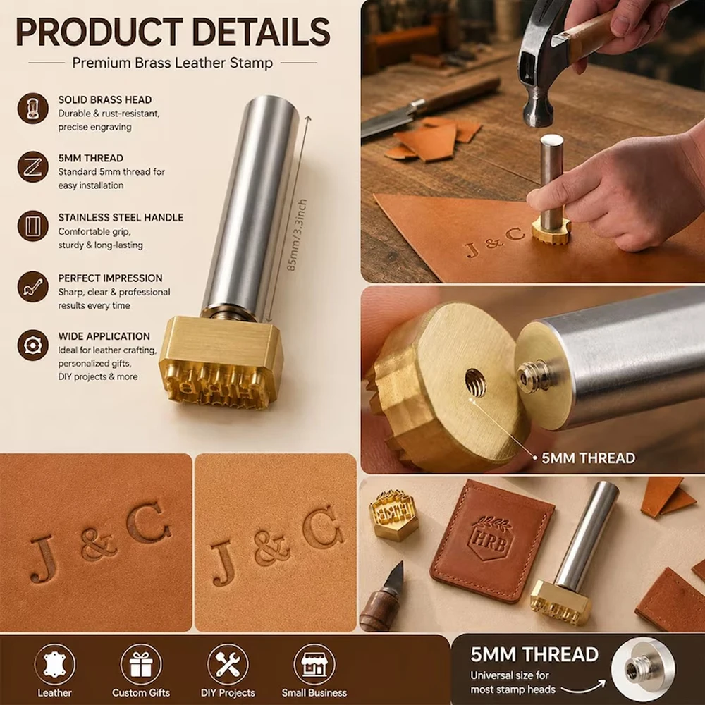 Op maat gemaakte messing stemp - Leatherwork Hand Press recensie en prijs