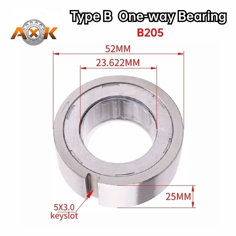 

B205 Axle Diameter 23.622 Outer Diameter 52MM Thickness 25mm Cam Clutch Needle Roller One-way Bearing with Keyway