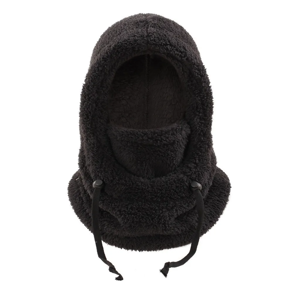 

Soft Solid Color Balaclava Hat Hood Thermal Winter Ear Protection Cap Adjustable Keep Warm Children Windproof Cap Boy