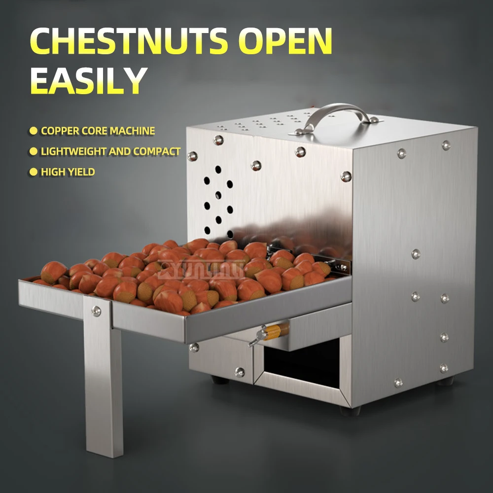 Commercial Desktop Electric Chestnut Splitter Opener Machine Automatic Rolling Chestnut Cutting Machine