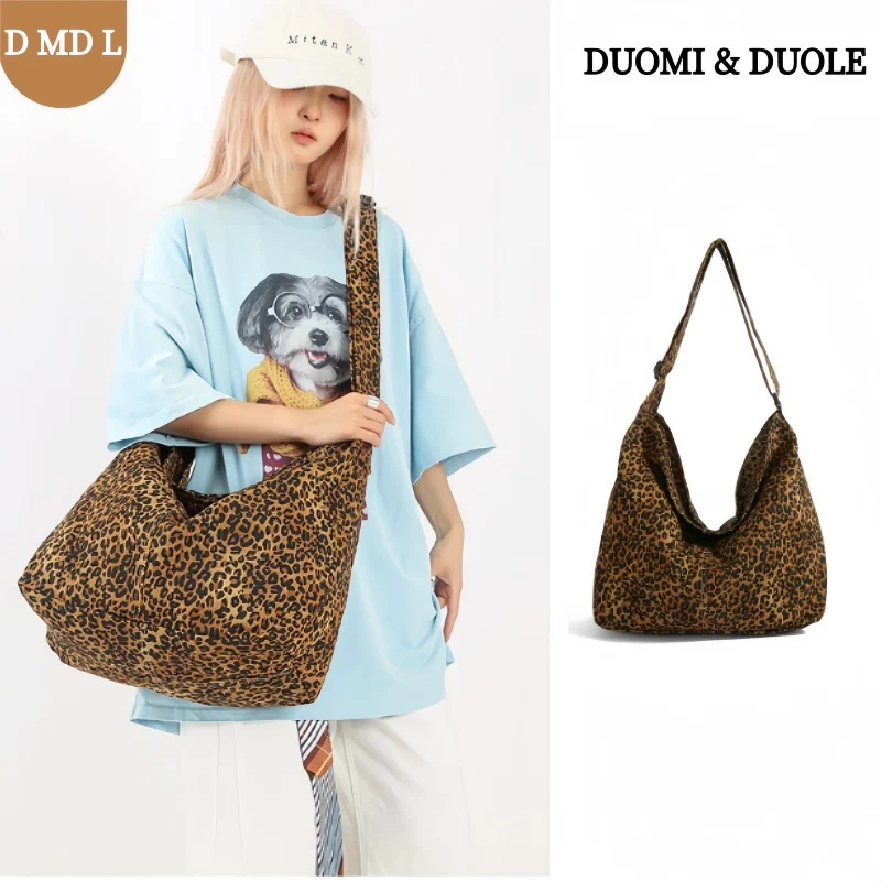 

Весенняя повседневная сумка-хобо с леопардовым принтом, 2026, женская большая вместительная сумка на одно плечо, повседневная модная сумка-тоут, готовая Sto