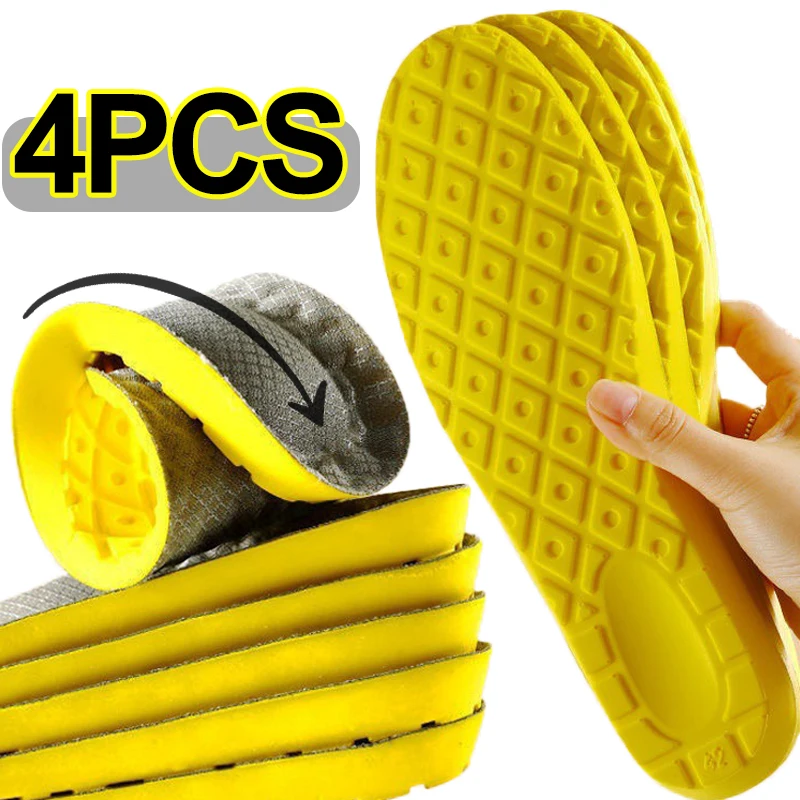 Semelles intérieures en mousse à mémoire de forme pour chaussures, unisexe, en latex, sport, haute élasticité, désodorisation, soins des pieds,