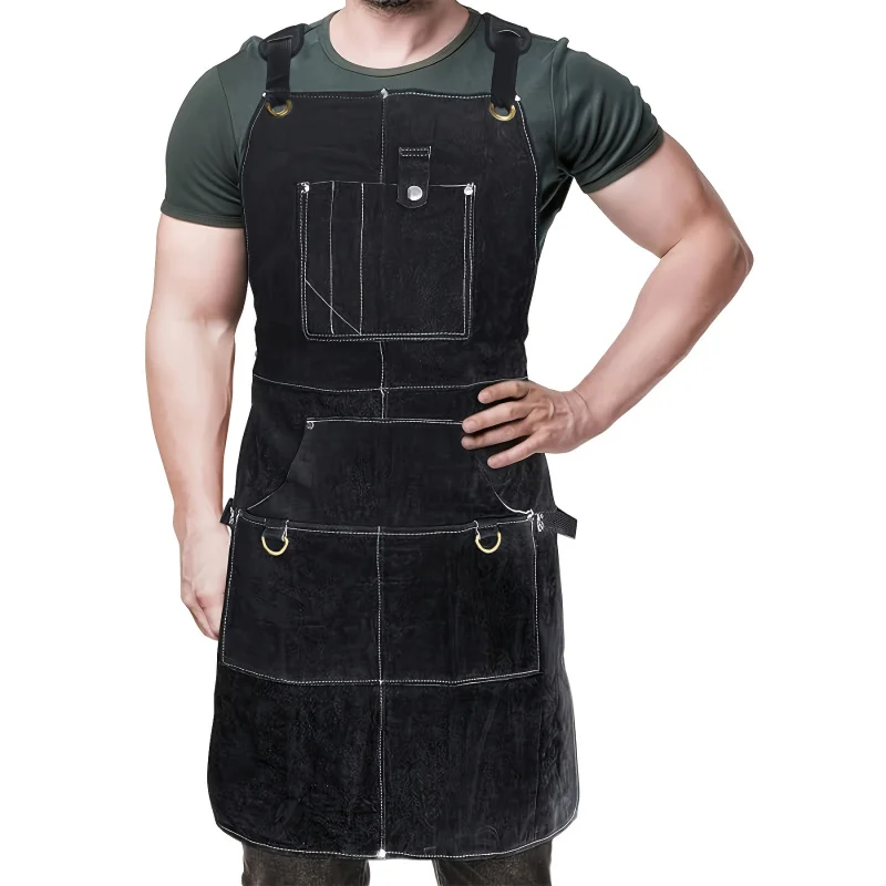 

Durable Men's Work Apron - Adjustable, Sleeveless Design with Multi-Pocket Tool Storage for Carpenters & Blacksmiths