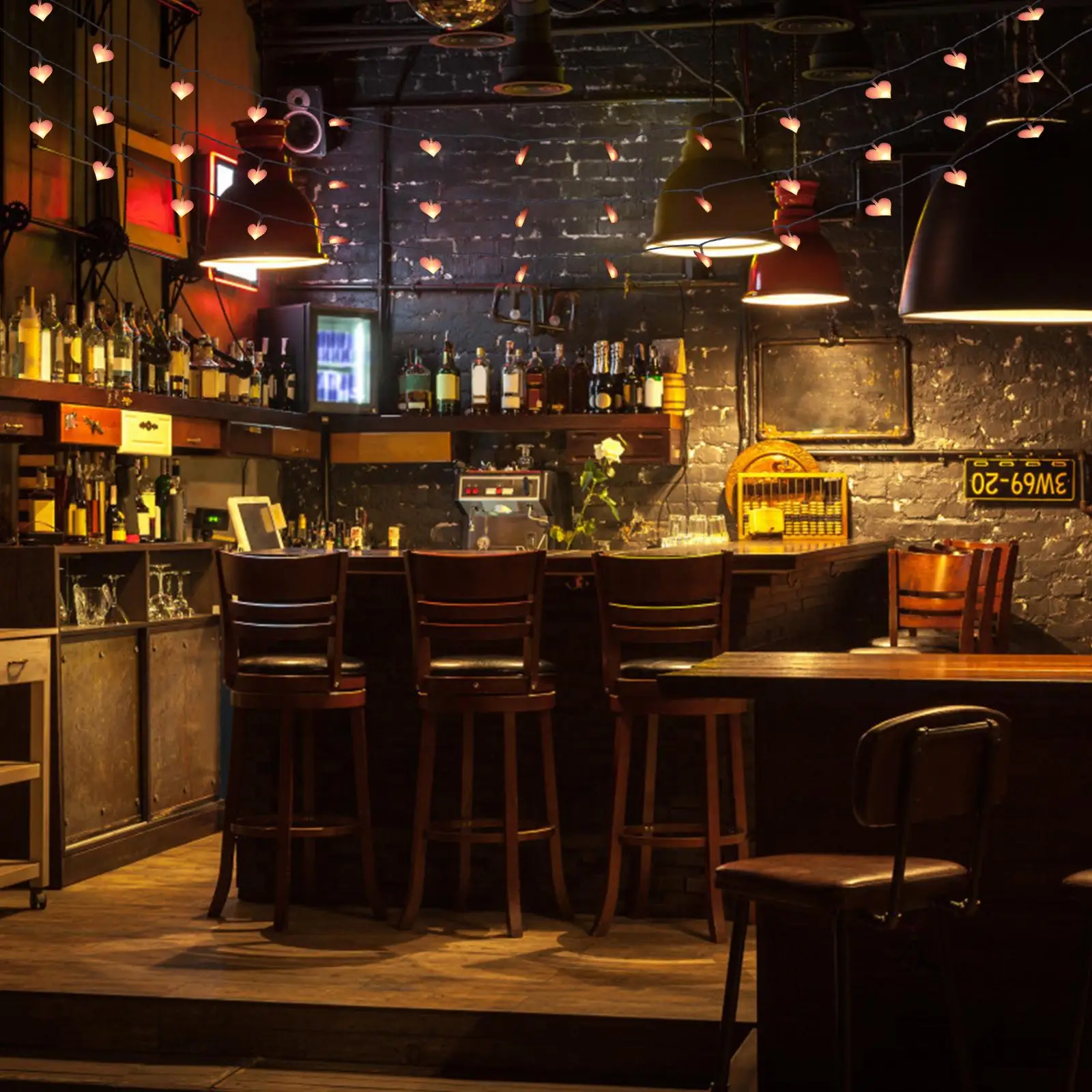 2 Set Heart Shaped String Lights Operated Fabric Decorative Romantic LED Light Valentine Day Room Lighting