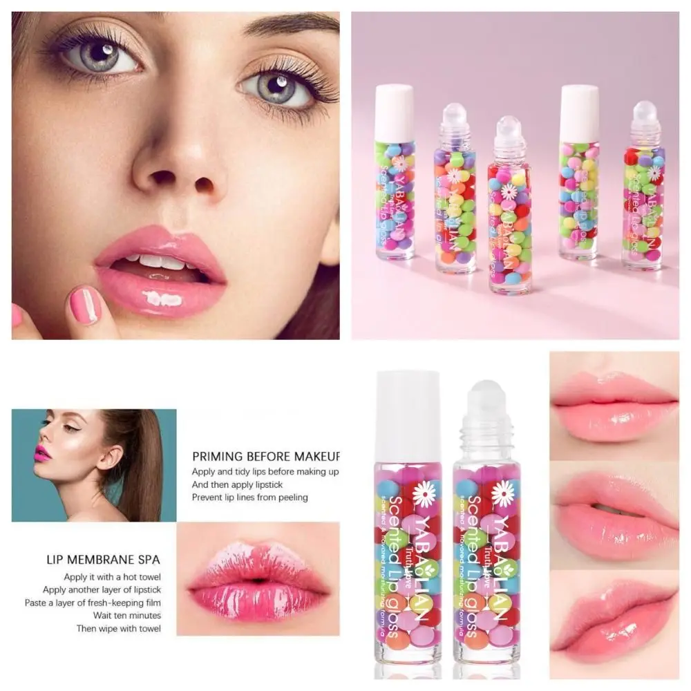 Feuchtigkeit spendender Macaron Lippen balsam mit rundem Ball natürliches Lippen öl verhindert Trockenheit und Risse für Herbst und Winter flüssigen Lip gloss