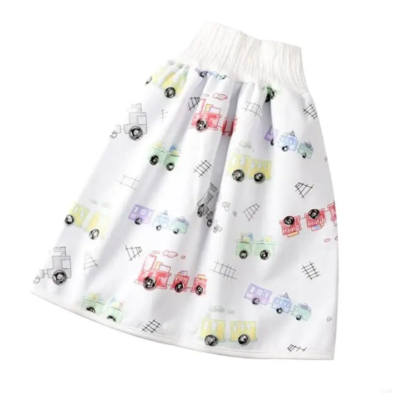 

L38E 2 in 1 Comfy Children Baby Diaper Skirt Shorts Cotton Anti Bed-wetting Waterproof Absorbent Washable for Boy Girl Night for