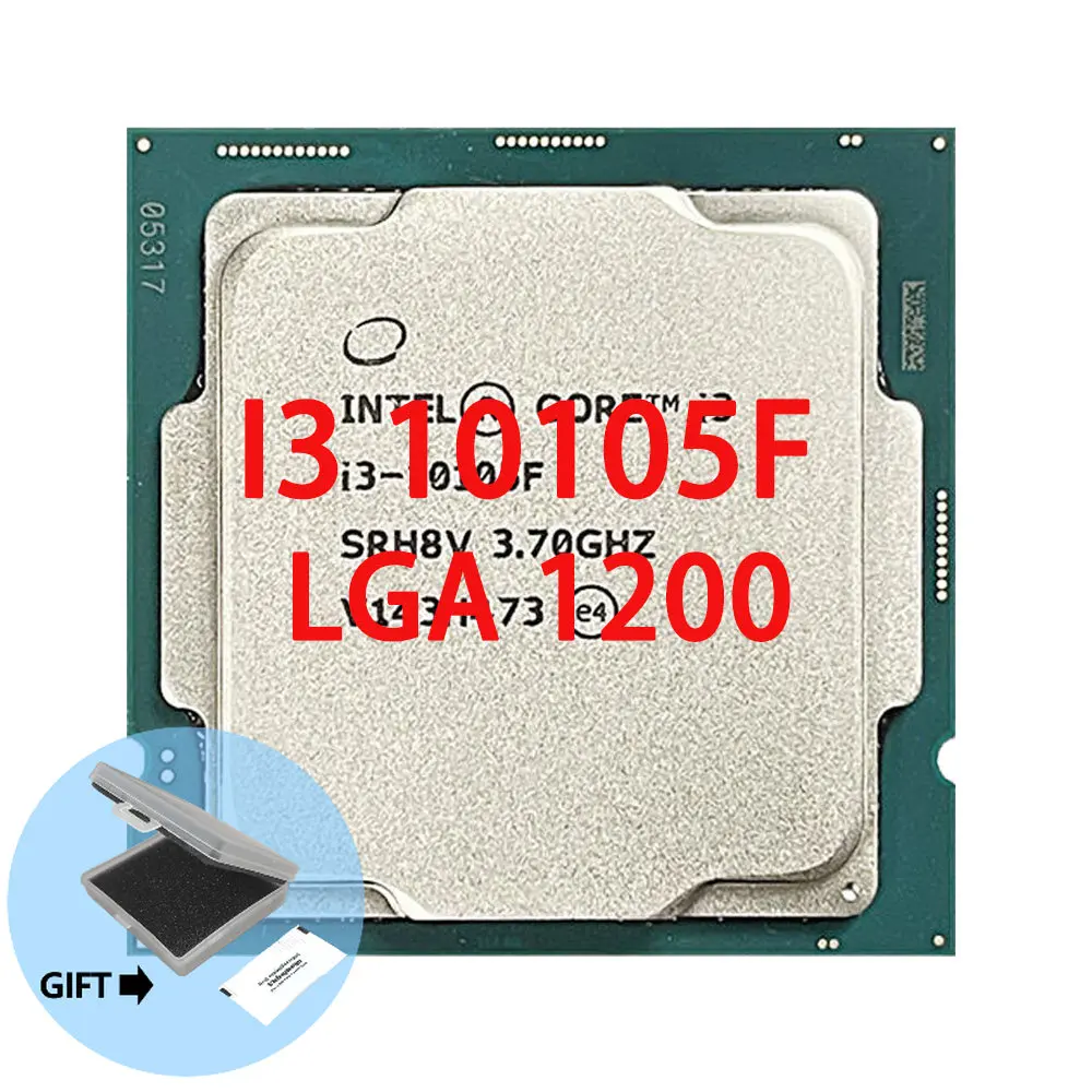 

Intel Core i3-10105F NEW i3 10105F CPU Processor L3=6M 65W 3.7 GHz Quad-Core Eight-Thread New LGA1200