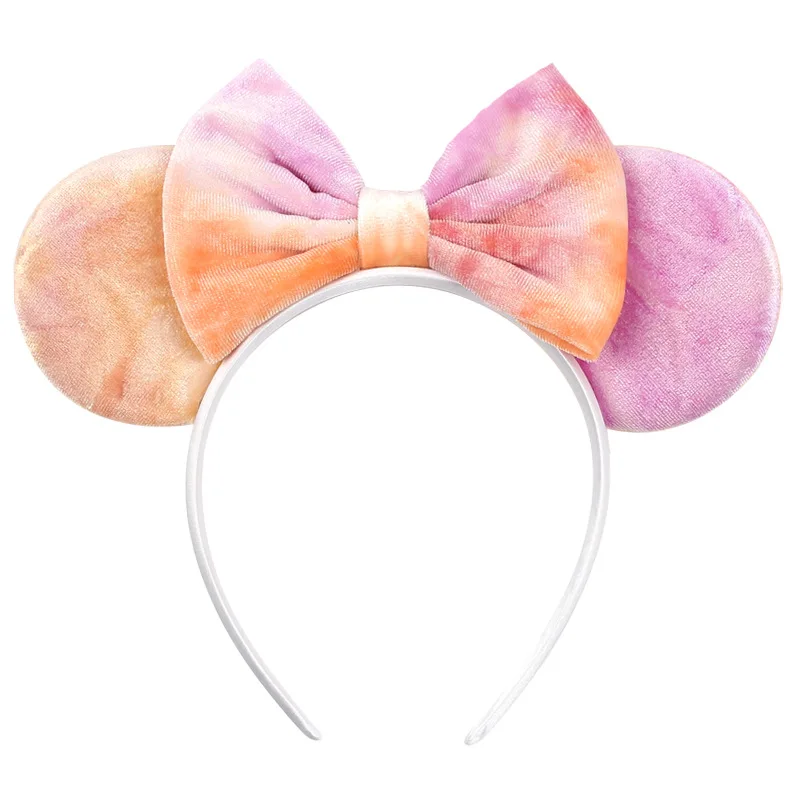 Samt-Stirnband mit Mickey-Ohren und Schleife, Einfaches Stirnband für Freizeitpark-Partys – Detail 9