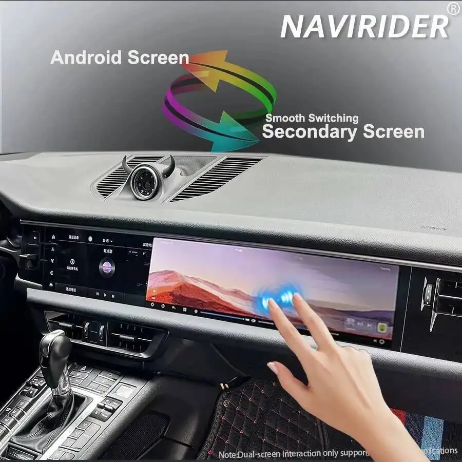 Interactive For Porsche Macan 2018-2024 Upgraded New Display Android 15 Car Radio 12.3+12.3Inch Media Video GPS Carplay 4G WIFI