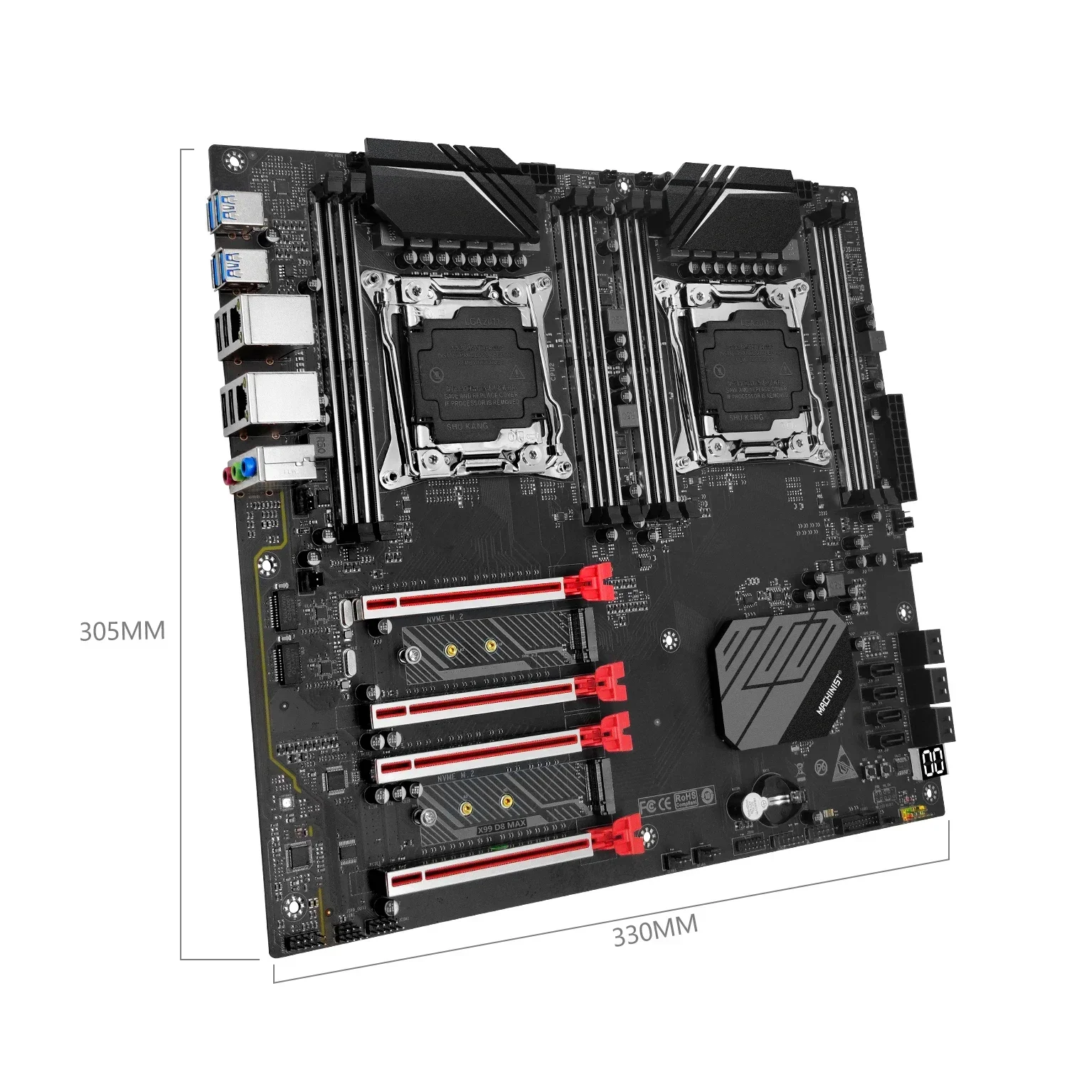 Imagem -03 - Max Dual Cpu Motherboard Combo Lga20113 Xeon Kit e5 Cpu x Pcs Memória Ram Ddr4 Usb 3.0 Nvme M.2 Machinist-x99 d8