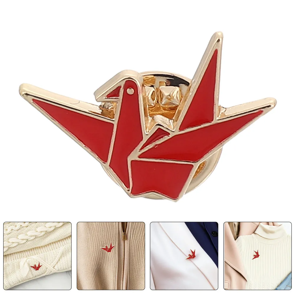 10Pcs Origami Crane Brooch Cute Alloy Lapel Pin Decorative Badge for Clothes Backpacks Brooch Cute Pin Brooches for Women