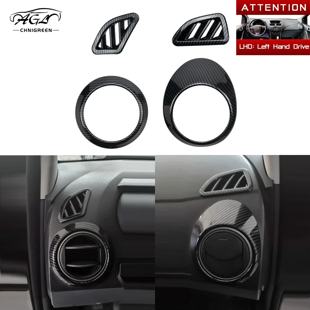 ABS Carbon Fiber Color Air Condition Outlet AC Vent Trim for LHD Mazda BT-50 BT50 2010-2013 2014 2015 2016 2017 2018 2019 2020