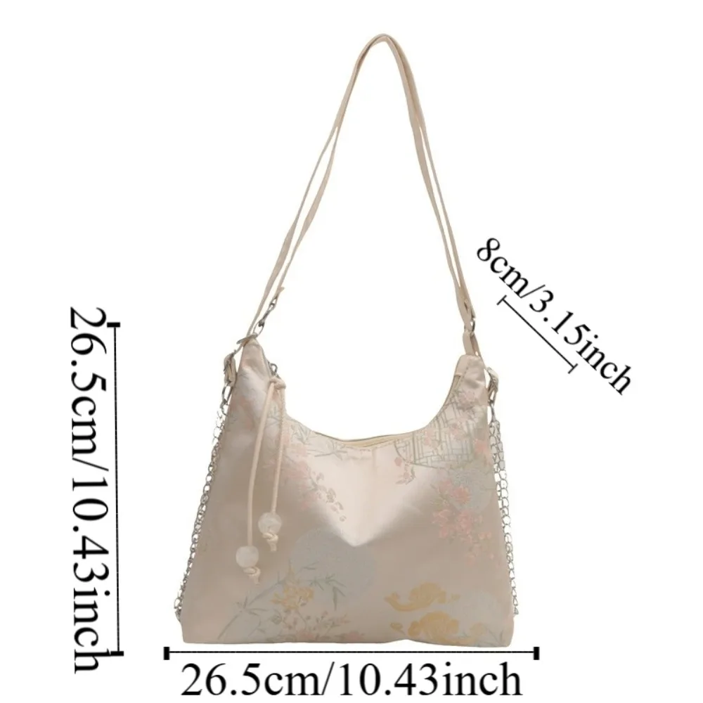 Elegant Chinese Style Backpack Large Capacity Multipurpose Women's Shoulder Bag Exquisite Embroidery Ancient Underarm Bag Travel