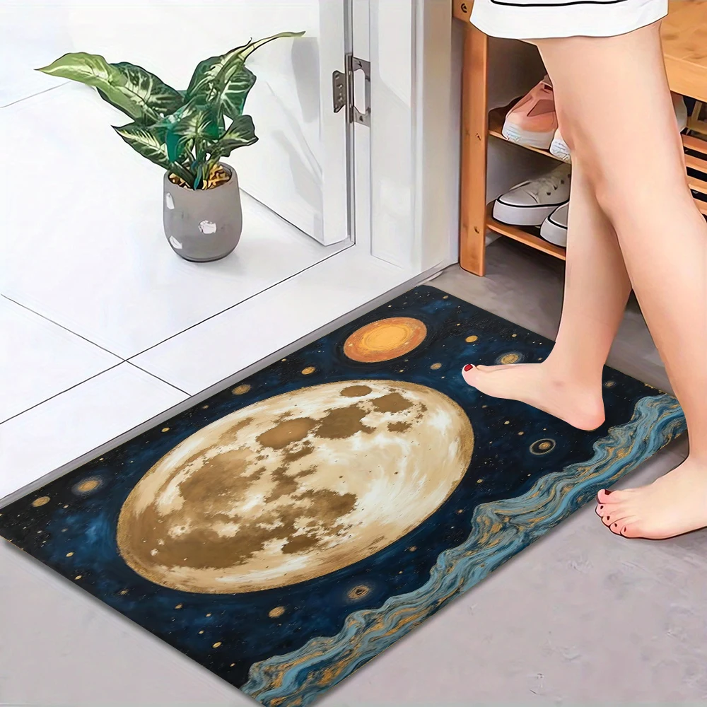 

Mond Vollmond Illustration Door Mat Living Room Balcony Hallway Non-slip Floormat Bedroom Bedside Foot Mat8.19