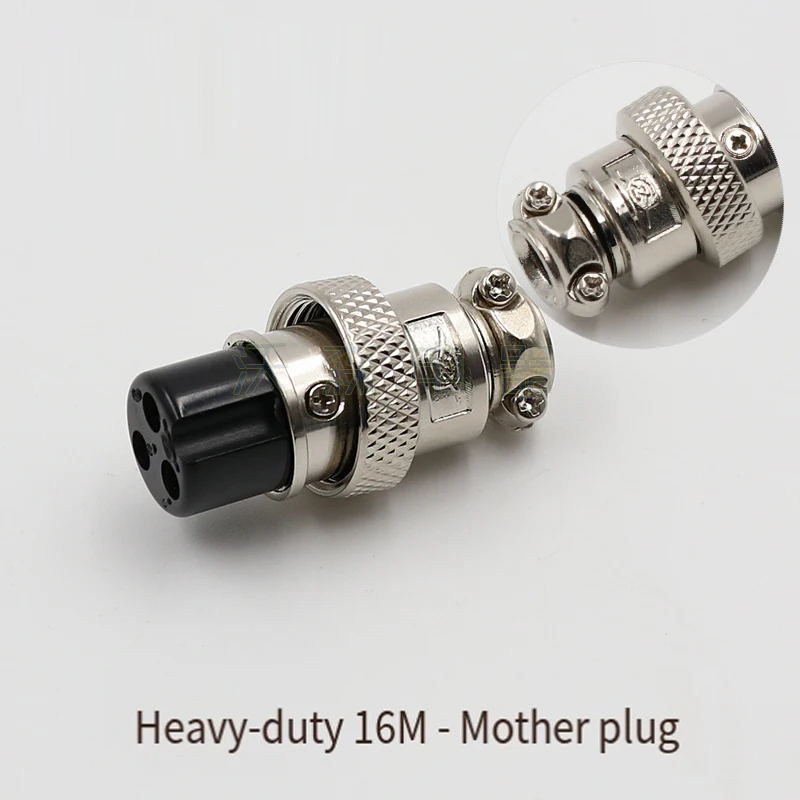 GX16 Aviation Plug Socket 2-9 Pins Optional Square A/H Connector Silver-Plated Contacts for Industrial Equipment