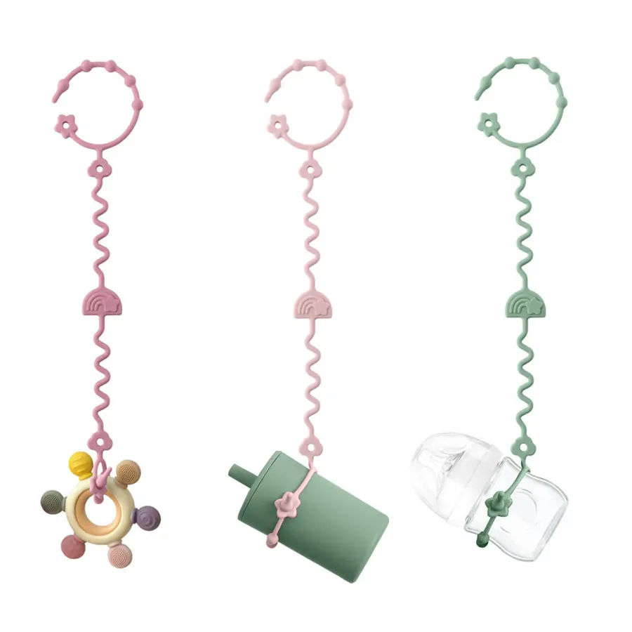 Poplittleone Baby Silicone Pacifier Chain Toy Dummy Clip Nipple Holder Children Stroller Chain Teether Toy Baby Accessories